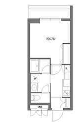 ソラミテラス松原 1階1Kの間取り