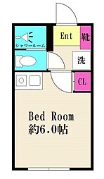 アゼリアボックス27 1Kの間取図画像