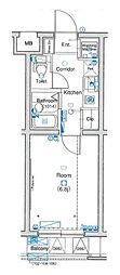 仲池上アートレジデンス 1Kの間取図画像