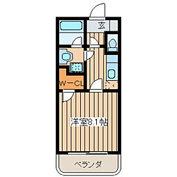 ヴィオレット 1Kの間取図画像
