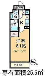 メインステージ滝野川桜通り 1Kの間取図画像