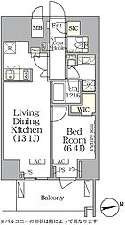 ザ・パークハビオ神楽坂レジデンスサウス 10階1LDKの間取り