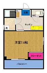 SATOBLDG. 1Kの間取図画像