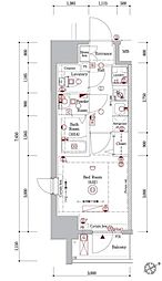 AZEST青砥 12階1Kの間取り