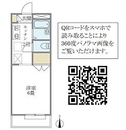 サニーハイツ 1階1Kの間取り