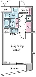 レジディア西麻布 ワンルームの間取図画像