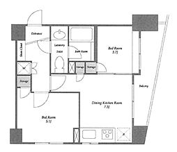 BPRレジデンス代々木 11階2DKの間取り