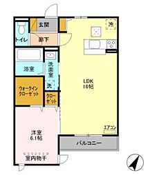 ボヌール四季5 1LDKの間取図画像