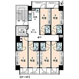 アムス・アミティエ川崎III 4階ワンルームの間取り