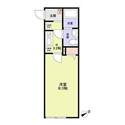L.E.Hills 1Kの間取図画像