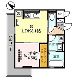 サニーグリーン 1LDKの間取図画像