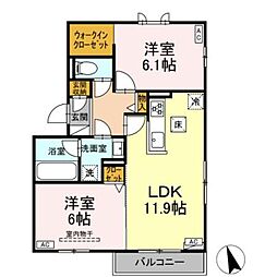 Shympathique(サンパティーク) 2LDKの間取図画像