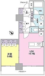 ラサンテ五反田 3階1LDKの間取り
