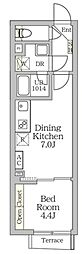 Aglaia 新宿西落合 1DKの間取図画像
