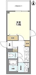 ウェルスクエア笹塚2 4階1Kの間取り