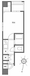 ル・リオン両国 9階1Kの間取り