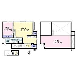 BASE 2階2LDKの間取り