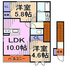 モダンコート 2LDKの間取図画像