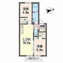 ディアス島泉II 0202 ｜ 大阪府羽曳野市島泉５丁目5-5（賃貸アパート2LDK・2階・46.90㎡） その2