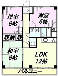 ティエスビル 3LDKの間取図画像