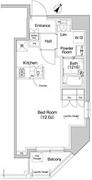 プラウドフラット東神田 11階ワンルームの間取り