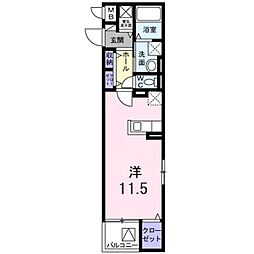 プラシード・パラッツォ ワンルームの間取図画像