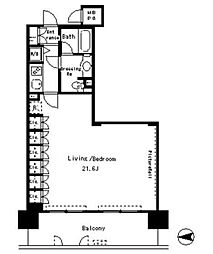 Park Axis 四谷ステージ 3階1Kの間取り