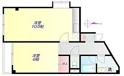 ペーブメント久が原 1階1LDKの間取り