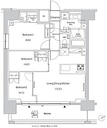 ザ・パークハビオ目白タワー 3LDKの間取図画像