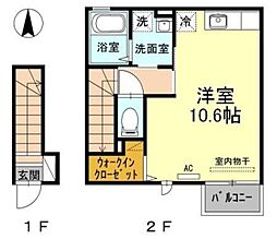 フロース ワンルームの間取図画像