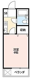 ジュネス狭山ケ丘 1Kの間取図画像
