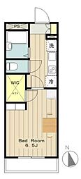 レオパレススノーヴァレー相模原 1Kの間取図画像