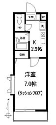 シャテロタガラ 1Kの間取図画像