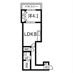 Escudo 黎 1LDKの間取図画像