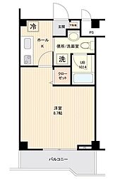 フォーラム共栄 1Kの間取図画像