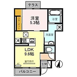 叡山電鉄叡山本線 一乗寺駅 徒歩10分の賃貸アパート 1階1LDKの間取り