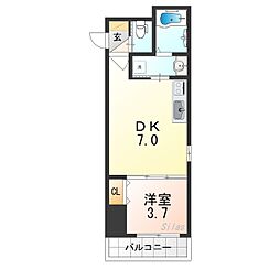 近鉄大阪線 弥刀駅 徒歩14分の賃貸アパート 2階1DKの間取り