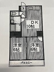 セントポール川口 2DKの間取図画像