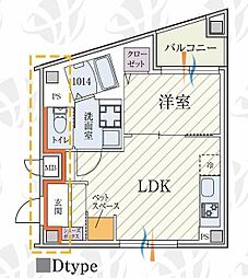 b'CASA田園調布 1LDKの間取図画像