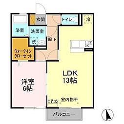 エクセルＥＦ 2階1LDKの間取り
