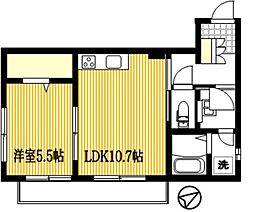 メゾン・ド・高石 1LDKの間取図画像