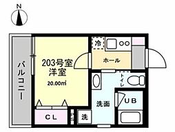 MIRAIS根岸 1Kの間取図画像