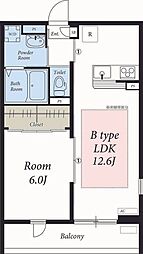 リブリ・シャイニングレイ広尾 1LDKの間取図画像