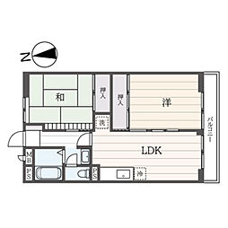コープファミール 1階2LDKの間取り