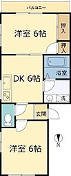 リンカン2in1 2DKの間取図画像