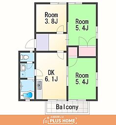 ディアス寿里 3DKの間取図画像