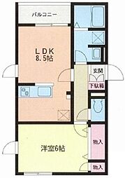 フィオーレ 3階1LDKの間取り