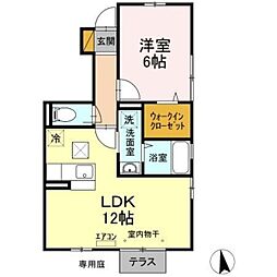 サニーコートIII 1階1LDKの間取り