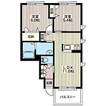 エスポワール　Ｂ 00101 ｜ 栃木県下都賀郡野木町大字丸林555-17（賃貸アパート2LDK・1階・52.58㎡） その2