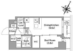 コンフォリア・リヴ新中野サウス 6階1DKの間取り